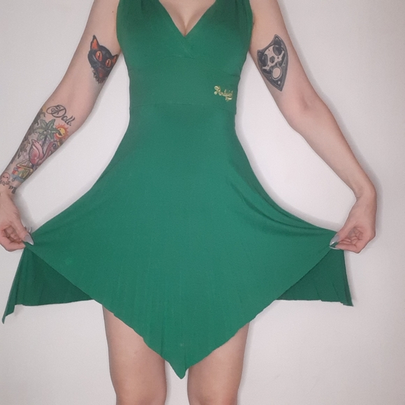 Vintage Punky Fish Handkerchief Green Fairy Dress. - Picture 2 of 6